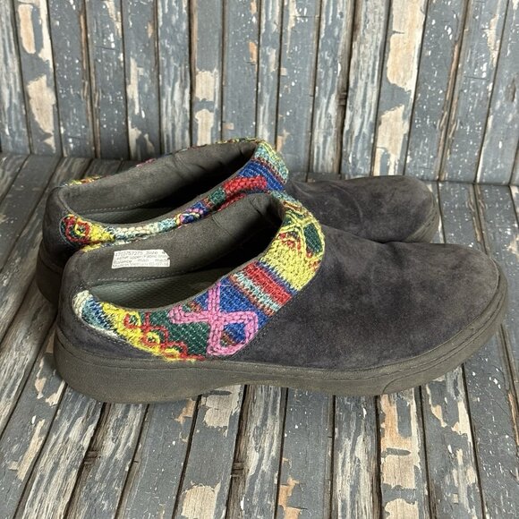 Dansko Gray Suede and Knit Cuff Brittany Clogs Sz. 40 - Picture 3 of 10